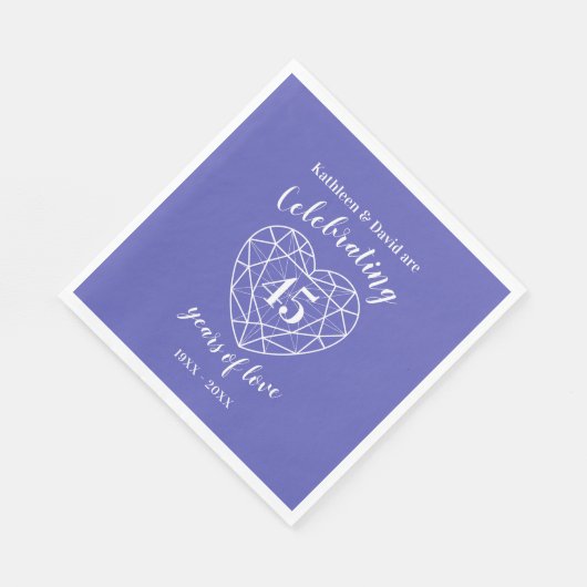 Serviette En Papier Sapphire anniversaire 45 ans d'amour serviettes (Coin)