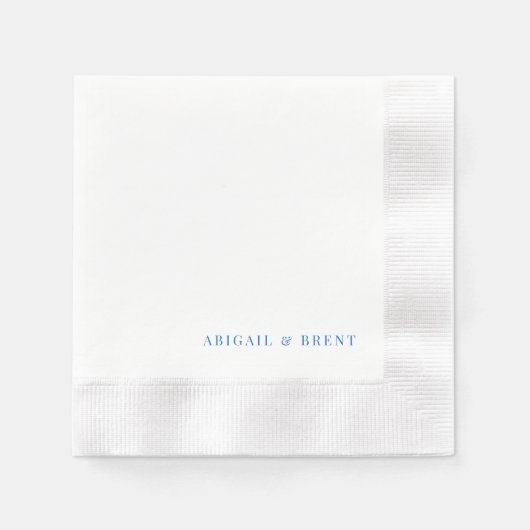 Serviette En Papier Sapphire Bleu Mariage personnalisé (Devant)