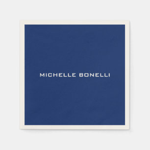 Serviette En Papier Sapphire Bleu Minimaliste Plaque Lisible Moderne