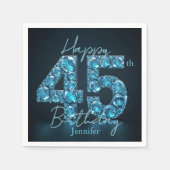 Serviette En Papier Sapphire Blue and Black Gemstone 45e anniversaire (Devant)
