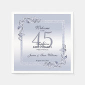 Serviette En Papier Sapphire Gem & Parties scintillant 45e anniversair (Devant)