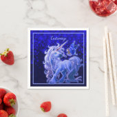 Serviette En Papier Sapphire Sparkle Blue Unicorn (En situation)