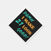 Serviette En Papier Sarcastique 21e anniversaire Attitude (Coin)