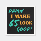 Serviette En Papier Sarcastique 65e anniversaire Attitude (Devant)