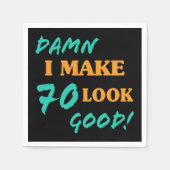 Serviette En Papier Sarcastique 70e anniversaire Attitude (Devant)