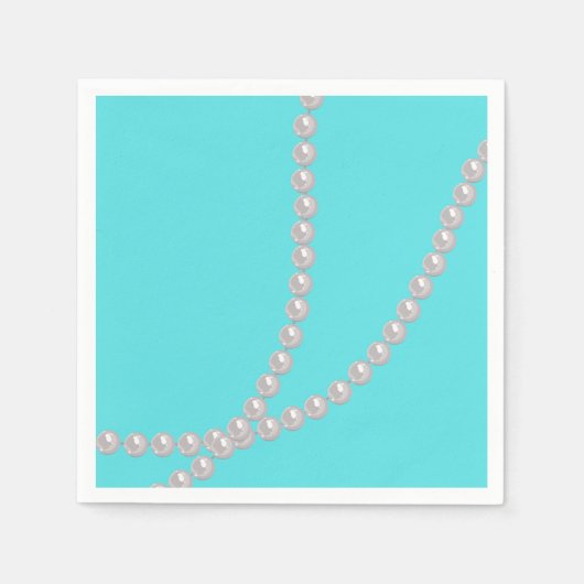 Serviette En Papier Sarcelle et perles (Devant)