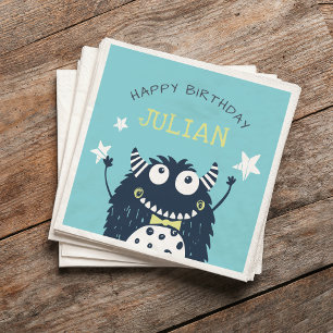 Serviette En Papier Sarcelle Petite fête d'anniversaire personnalisé
