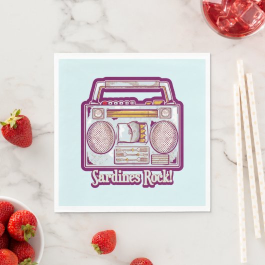 Serviette En Papier Sardines amusantes en chaîne stéréo (En situation)