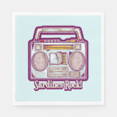 Serviette En Papier Sardines amusantes en chaîne stéréo (Devant)