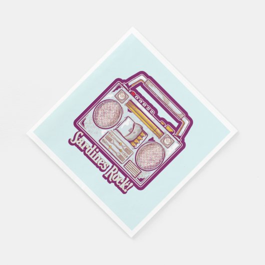 Serviette En Papier Sardines amusantes en chaîne stéréo (Coin)