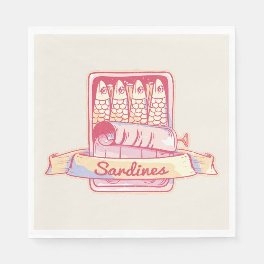 Serviette En Papier Sardines dans une boîte (Devant)