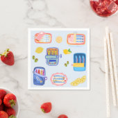 Serviette En Papier Sardines et citrons (En situation)