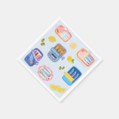 Serviette En Papier Sardines et citrons (Coin)