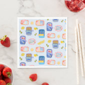Serviette En Papier Sardines et citrons (En situation)
