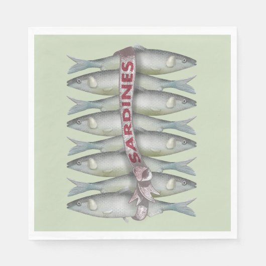 Serviette En Papier Sardines fraîches (Devant)
