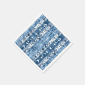 Serviette En Papier Sashiko blanc et bleu (Coin)