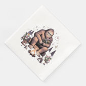 Serviette En Papier Sasquatch tenant des fleurs (Coin)