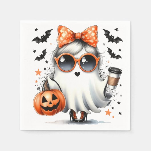 Serviette En Papier Sassy Halloween Ghost/Party (Devant)