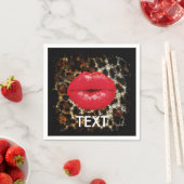 Serviette En Papier Sassy Lips Poster de animal Party Napkin (En situation)