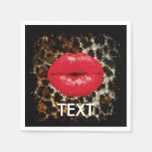 Serviette En Papier Sassy Lips Poster de animal Party Napkin (Devant)