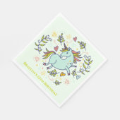 Serviette En Papier Sassy Unicorn Magique Anniversaire (Coin)