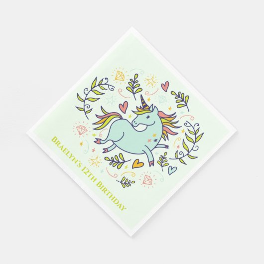 Serviette En Papier Sassy Unicorn Magique Anniversaire (Coin)
