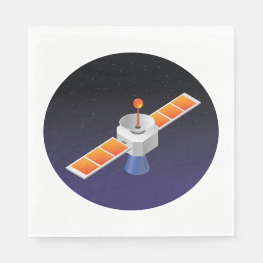 Serviette En Papier Satellite dans l'espace (Devant)
