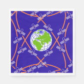 Serviette En Papier Satellites orbitant la Terre (Devant)