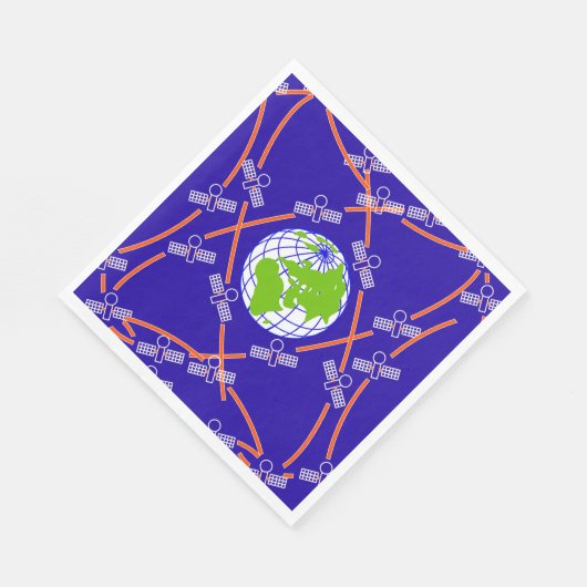 Serviette En Papier Satellites orbitant la Terre (Coin)