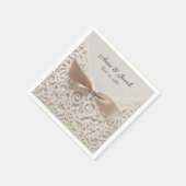 Serviette En Papier Satin Bow On Lace pour Anniversaire (Coin)