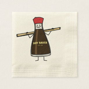 Serviette En Papier Sauce soja condiment bouteille baguettes asiatique