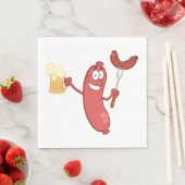 Serviette En Papier Saucisses Et Bières (En situation)