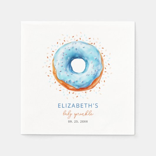 Serviette En Papier Saupoudrer Bleu Donut (Devant)