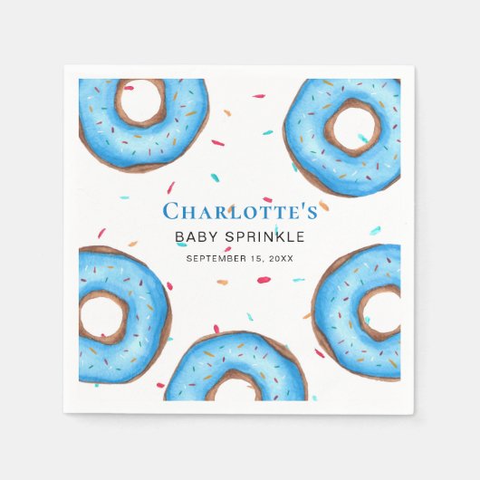 Serviette En Papier Saupoudrer Bleu Donut (Devant)