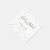 Serviette En Papier Saupoudrer Confetti 1er Anniversaire serviettes (Coin)