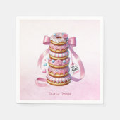 Serviette En Papier Saupoudrer les beignets de ruban rose serviettes (Devant)