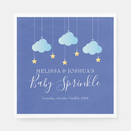 Serviette En Papier Saupoudrer petit étoile bleu Baby Sprinkle (Devant)
