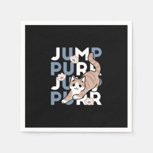 Serviette En Papier Sauter Purr Jump : Conception de chat joueuse avec