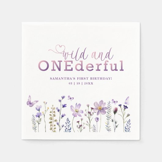 Serviette En Papier Sauvage ONE derful 1st Birthday Party Napkins (Devant)