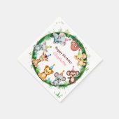 Serviette En Papier Sauvage Tropical Une Jungle Safari Animaux Anniver (Coin)