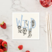 Serviette En Papier SAUVAGE | Wild Things et Max - Bleu (En situation)