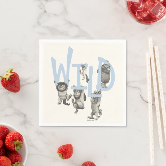 Serviette En Papier SAUVAGE | Wild Things et Max - Bleu (En situation)