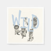 Serviette En Papier SAUVAGE | Wild Things et Max - Bleu (Devant)