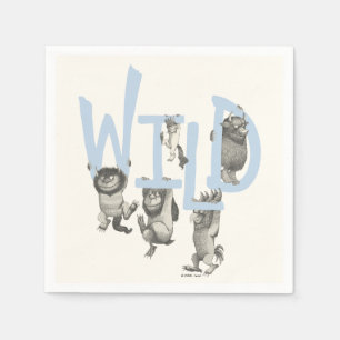 Serviette En Papier SAUVAGE   Wild Things et Max - Bleu