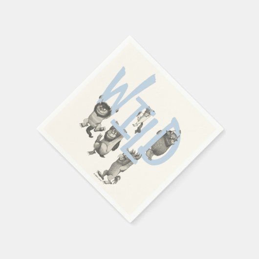 Serviette En Papier SAUVAGE | Wild Things et Max - Bleu (Coin)