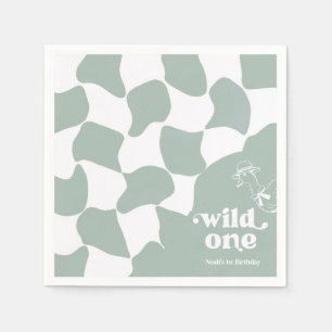 Serviette En Papier Sauvageon Canard Élégant 1er Anniversaire Vert Sau