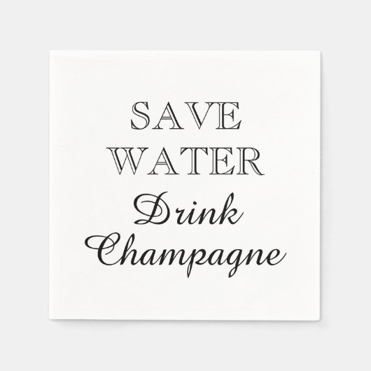 Serviette En Papier SAUVER L'EAU BOIRE CHAMPAGNE papier serviettes (Devant)