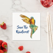 Serviette En Papier Sauvez La Rainforest (En situation)