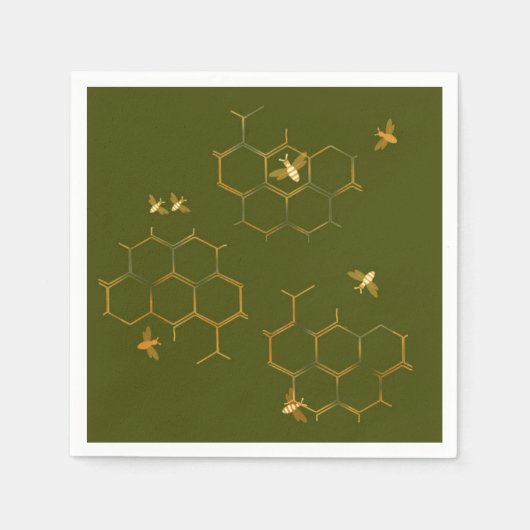 Serviette En Papier Sauvez les abeilles Honeycomb Papier serviettes (Devant)