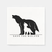 Serviette En Papier Sauvez les loups (Devant)